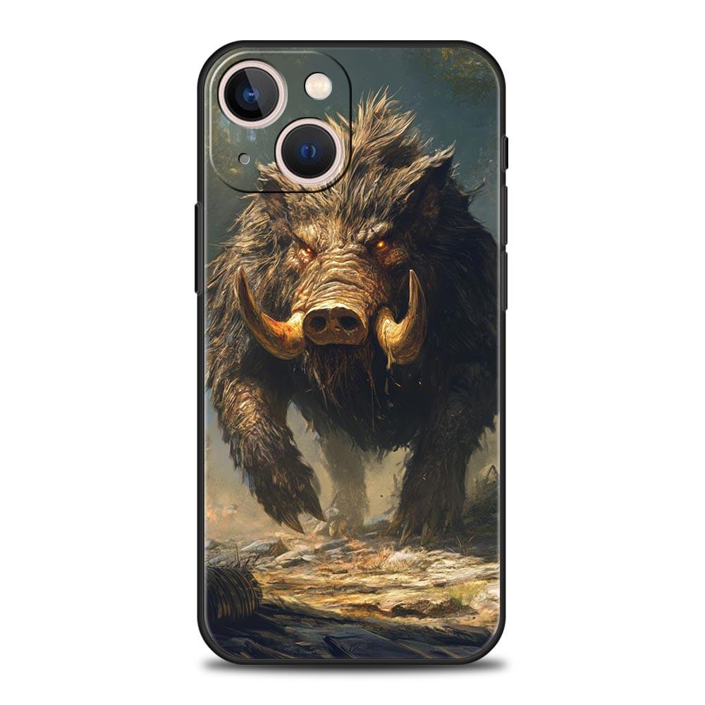 Etui na telefon z dzikiem dla iPhone 17 16 15 14 13 12 Pro Max 11 Pro Max 17 AIR Plus Odporne na wstrząsy Miękkie etui TPU Fundas Capa Torba