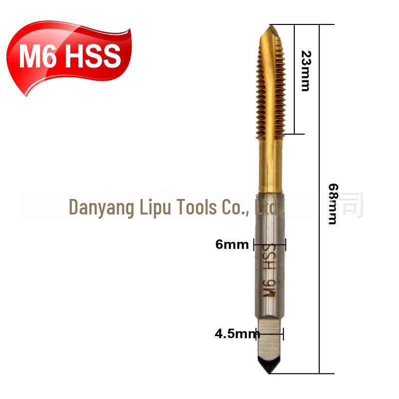 Set of 5 High-Speed Steel Screw Point Taps for M3-M8 Machine Tool Through-Hole Internal Threading