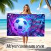Soccer Theme Beach Towel Personalized Custom Name & Text Soft Quick Dry Beach Towel for Swimming Travel
