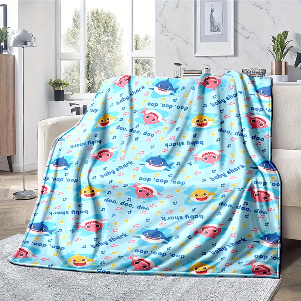 Shark Theme Printed Blanket - Perfect for Couch, Bed, Travel & Outdoor Use | Machine Washable, Cozy & Durable.