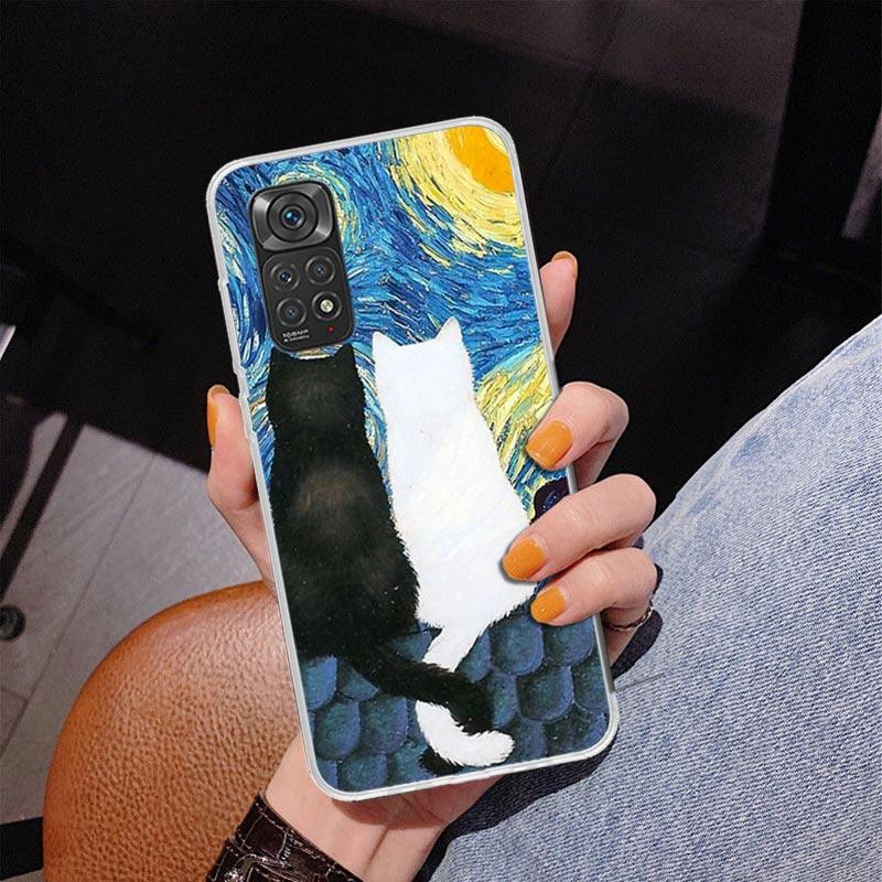 Black Cat Cartoon Cute Phone Case For Xiaomi Redmi Note 15 14 13 12S 12 11 Pro Plus 14S 11S 11E 10 10S 11T 5G Personalized Cover