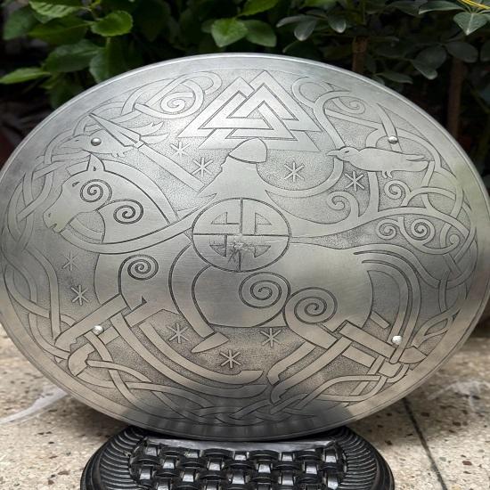 Aluminium Odin On Sleipnir Viking Shield  Norse Mythology Wall Decor