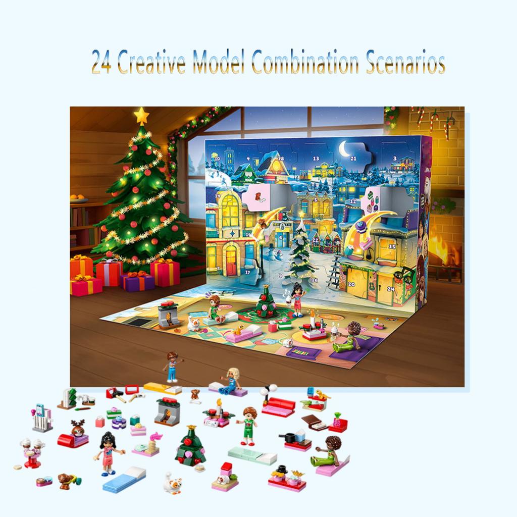 Christmas Countdown Calendar, Children's Assembled Building Block Toy Gift