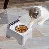 Cat Bowl with Raised Stand Auto Open Cover Pet Protect Pet's Neck for Cats Dogs Stable Smart