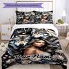 3-teiliges Bettwäsche-Set mit individuellem Namen und Wolfsgeist-Verbindung, bedrucktes Bettwäsche-Set, Bettbezug mit Verschluss, enthält 1 Bettbezug & 2 Kissenbezüge für alle Jahreszeiten Bett