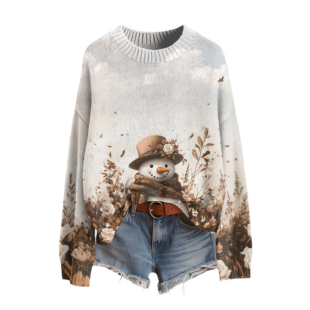 Women's Funny Women's Christmas Sweater R-Neck Christmas Jumper Christmas Outfit Ugly Sweatshirt Christmas Costume