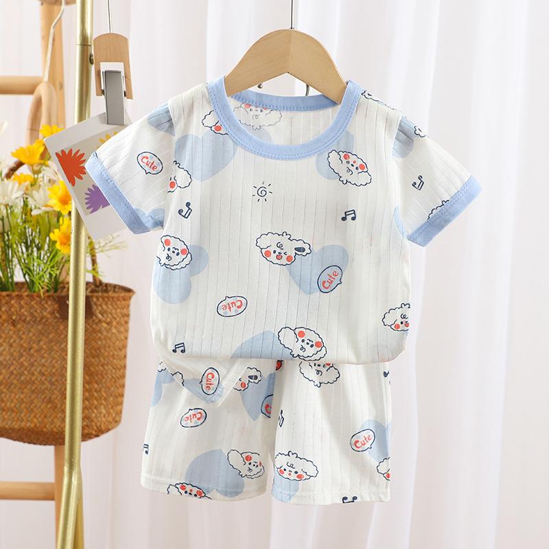 2026 Summer Children's Short Sleeved Shorts Cotton Set