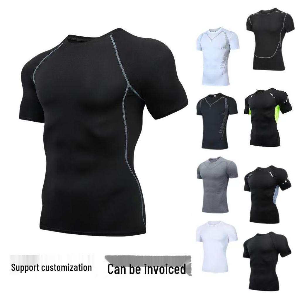 Men's Summer Stretchy Quick-Dry Sports T-Shirt – Breathable, Moisture-Wicking Short Sleeve for Running and Fitness