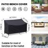 Garden Bench Outdoor Cover Waterproof Bench Protection Drawstring Seat Polyester