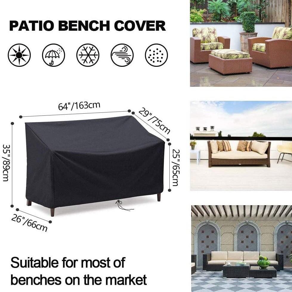 Garden Bench Outdoor Cover Waterproof Bench Protection Drawstring Seat Polyester