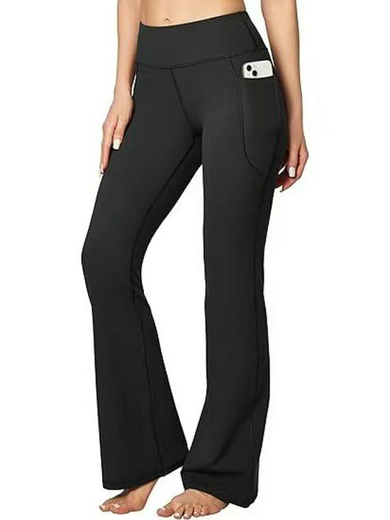 

European & American Women s Butt Lifting Yoga Pants - Fashionable, Comfortable, Tummy Control, Flare Design. L чорний