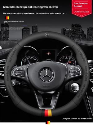 Car Sticker Hot 2026 New For Benz Car Steering Wheel Cover For Mercedes Benz A B C E S V Class GLB GLC GLE Sprinter Pilot SLK SL