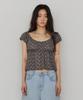 INSEOWL Necklace Two-Way Blouse - Charcoal Floral