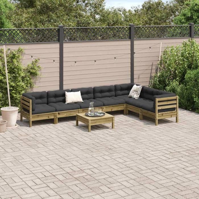 VidaXL Garden Lounge Set 8 Pcs with Cushions Impregnated Pine Wood 3299484