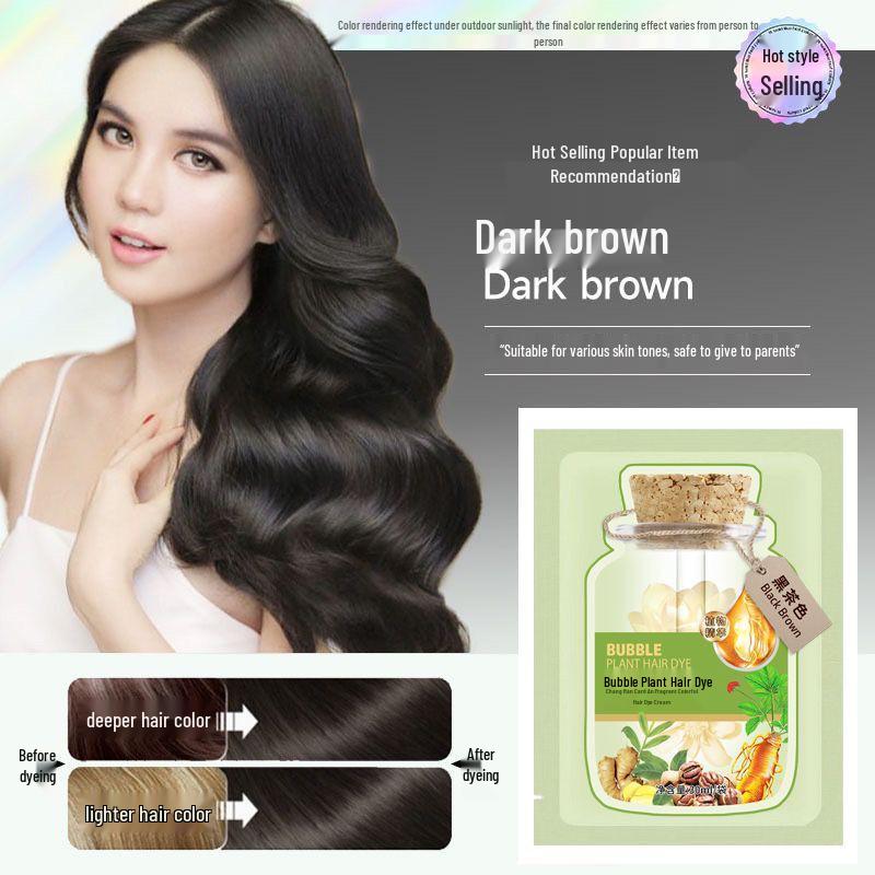 Green Bag Natural Plant-Based Bubble Hair Dye - Non-Allergenic, Gray Coverage, Small Pack 30ml