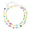 2-Pieces Handmade Beaded Necklace Collar Clavicle Chain Fashion Floral Necklace for Women Hip-hop Jewelry Accessory
