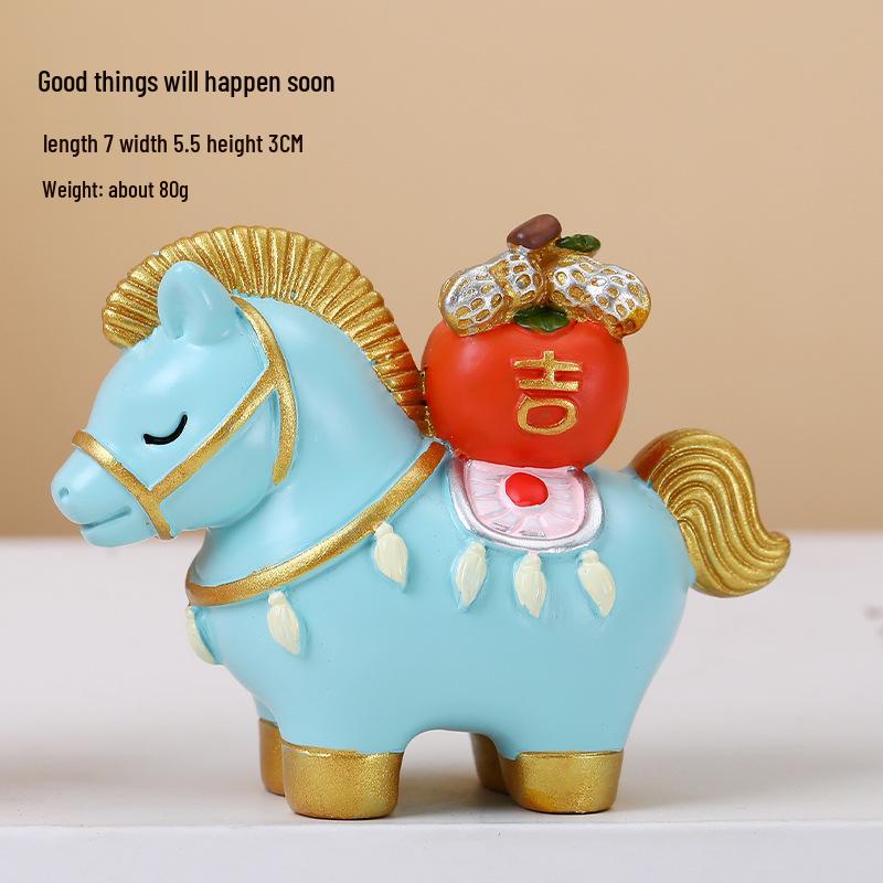 Tierkreiszeichen Jahr des Pferdes Harzfigur: Chinesisches Neujahrsornament & Geschenk