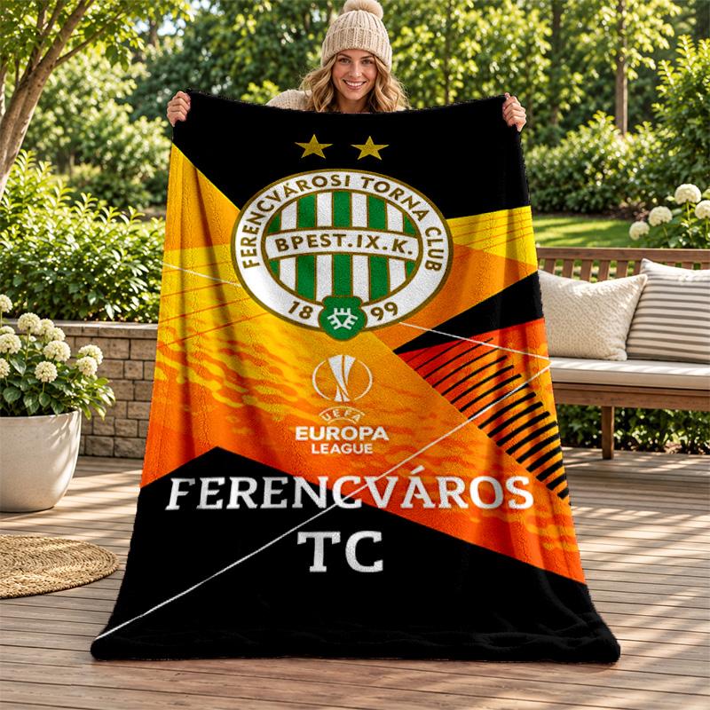 Ferencvarosi TC blanket Flannel Blanket Soft Cozy Plush Throw for Sofa Bed Lightweight Home Decoration Gifts for Christmas various holidays