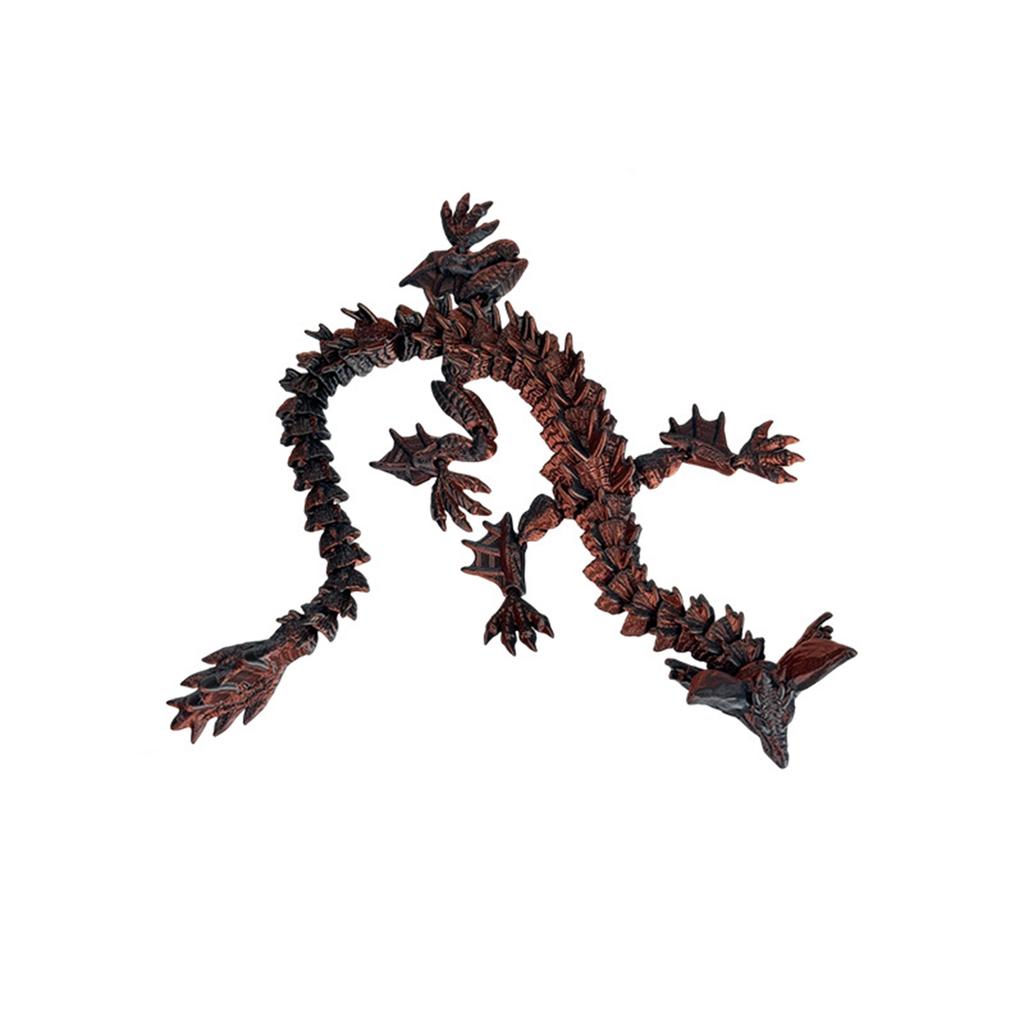 3D Printed Flame Dragon Toy Joint Movable Simulation Cool Dragon Model Home Decor Office Ornaments Creative Collection Gifts