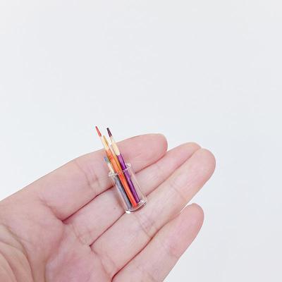 6 Piezas Accesorios Escena de Aprendizaje Casa de Muñecas 1:12 Portavasos Pequeño para Bolígrafos Miniatura de Casa de Muñecas con Lápices de Colores