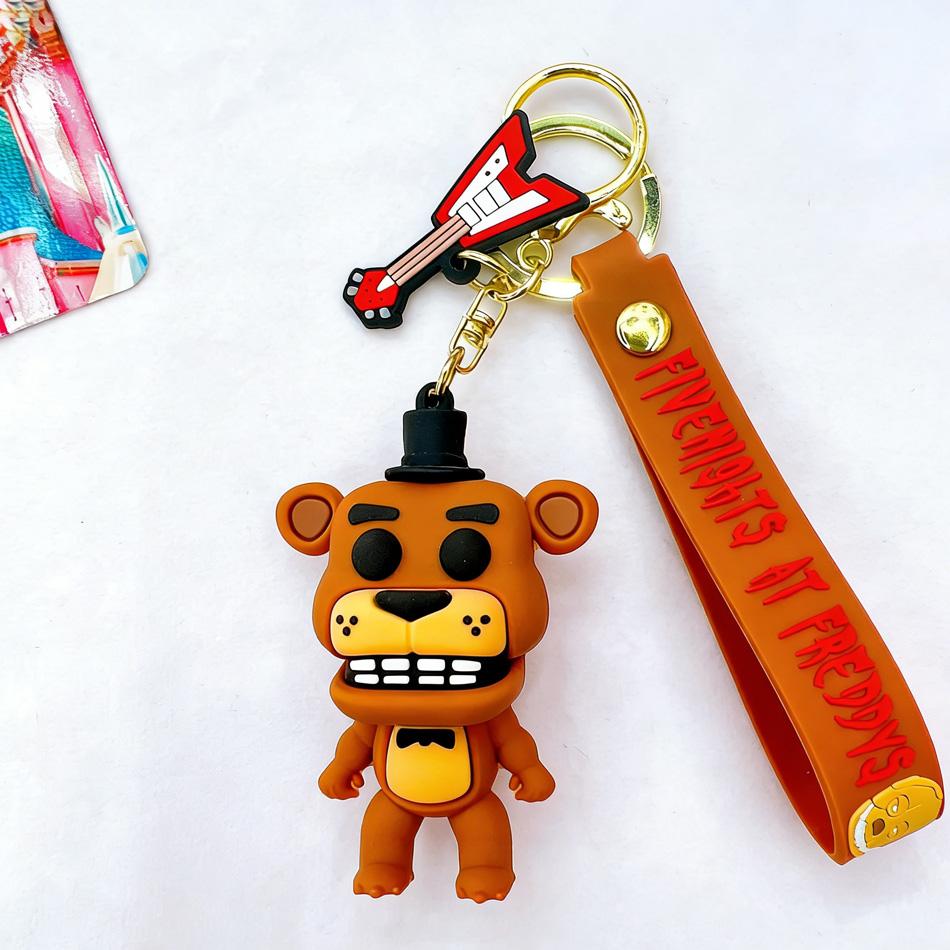 Car FNAF Game Keychains Anime Action Figures Keyrings Five Night At Fredys Doll Key Chains Key Rings Pendant Charms Accessories