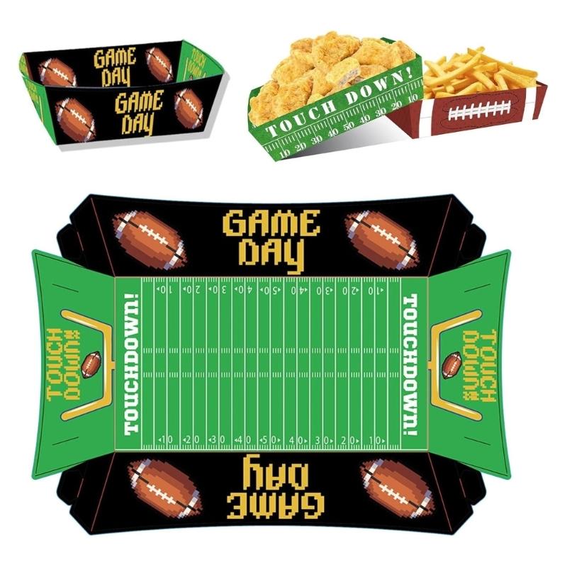 Packung mit 36 Papier-Schalen im Fußball-Stil mit Spielfeld-Design, ideal für Fußball-Partys und zum Servieren von Speisen