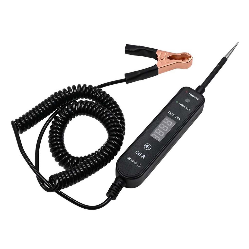 Automotive Circuit Tester 6 75V DC, LED Digital Display Auto Electrical Test Light with Voltage Detection, Polarity and