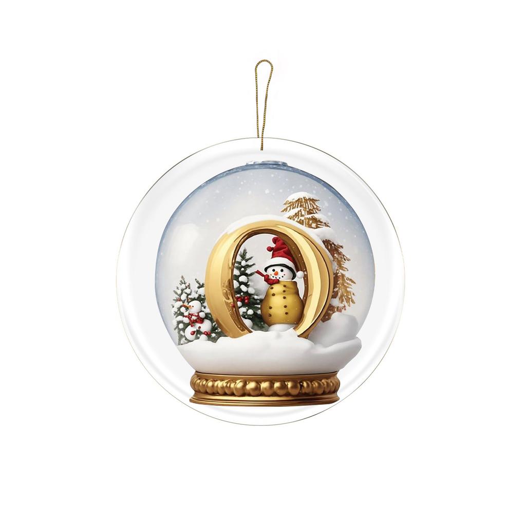 Dopis žlutá křišťálová koule akrylové auto Ornament vánoční stromeček přívěsek domácí dekorace