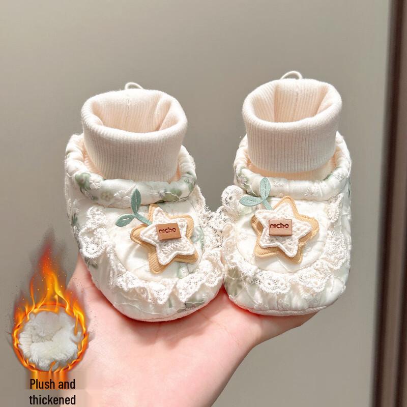 

Winter Velvet Soft Sole Shoes for Baby Girls, 0-10 Months, Anti-Drop Pre-Walking Socks M 11.5cm for 5-10 months