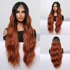 ALAN EATON Long Red Lace Front Wig Synthetic Wavy Curly Wigs for Black White Women Natural High Density Heat Resistant