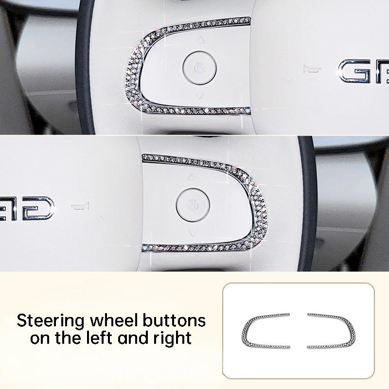 For Geely Xingyuan EX2 eMAS 5 2026 Car Air Vent Frame Diamond Letter Emblem Sticker Decoration Interior Accessories