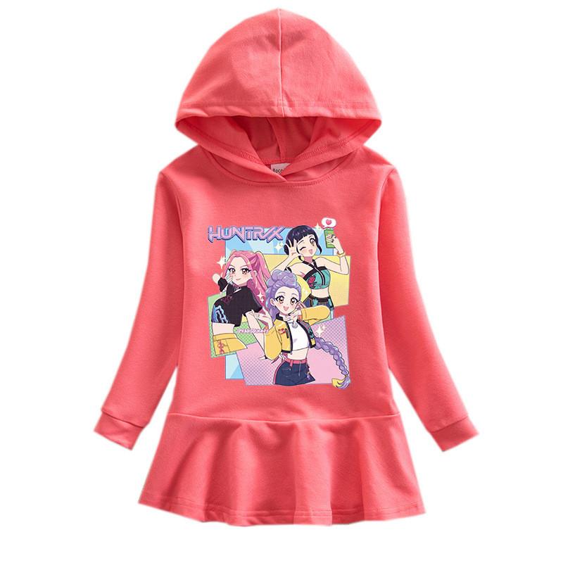 Girls Kpop Rumi Zoey Mira Hunters Print Mira Zoey Rumi Hooded Dress