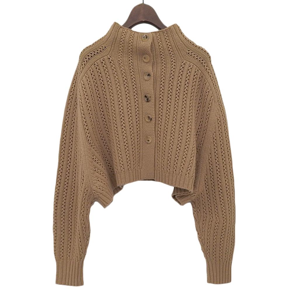 Max Mara Unused Wool Cashmere Cropped Short Cardigan Top for Women, Camel, XS, 2421366021 Tops XS CamelUsed