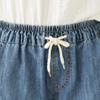 Japanese Denim Shorts Women's Summer Loose and Thin Retro Casual Embroidered Three-point Pants Wide-leg Pants