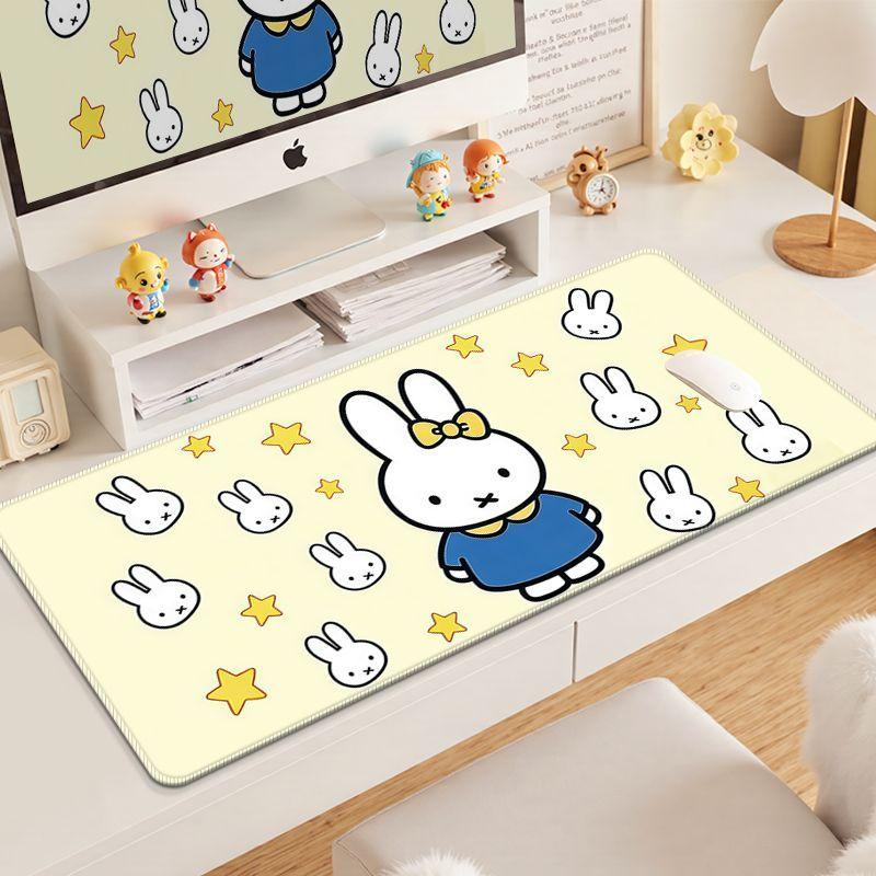 New Arrival Miffy Mouse Pad Cute Cartoon Rabbit Desk Mat Aesthetic Kawaii Computer Accessories for Dorm Bedroom Office Decor