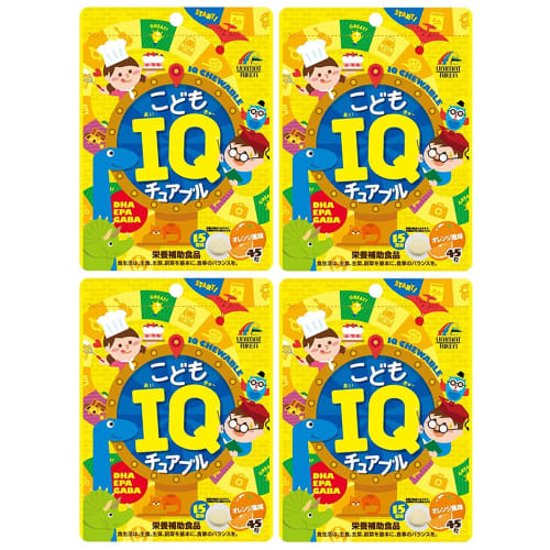 

Kodomo IQ Chewable Tablets, 45 Tablets (Set of 4), Orange Flavor, Made in Japan, DHA, EPA, GABA, and Gamma-Aminobutyric Acid Supplement for Kids (4)