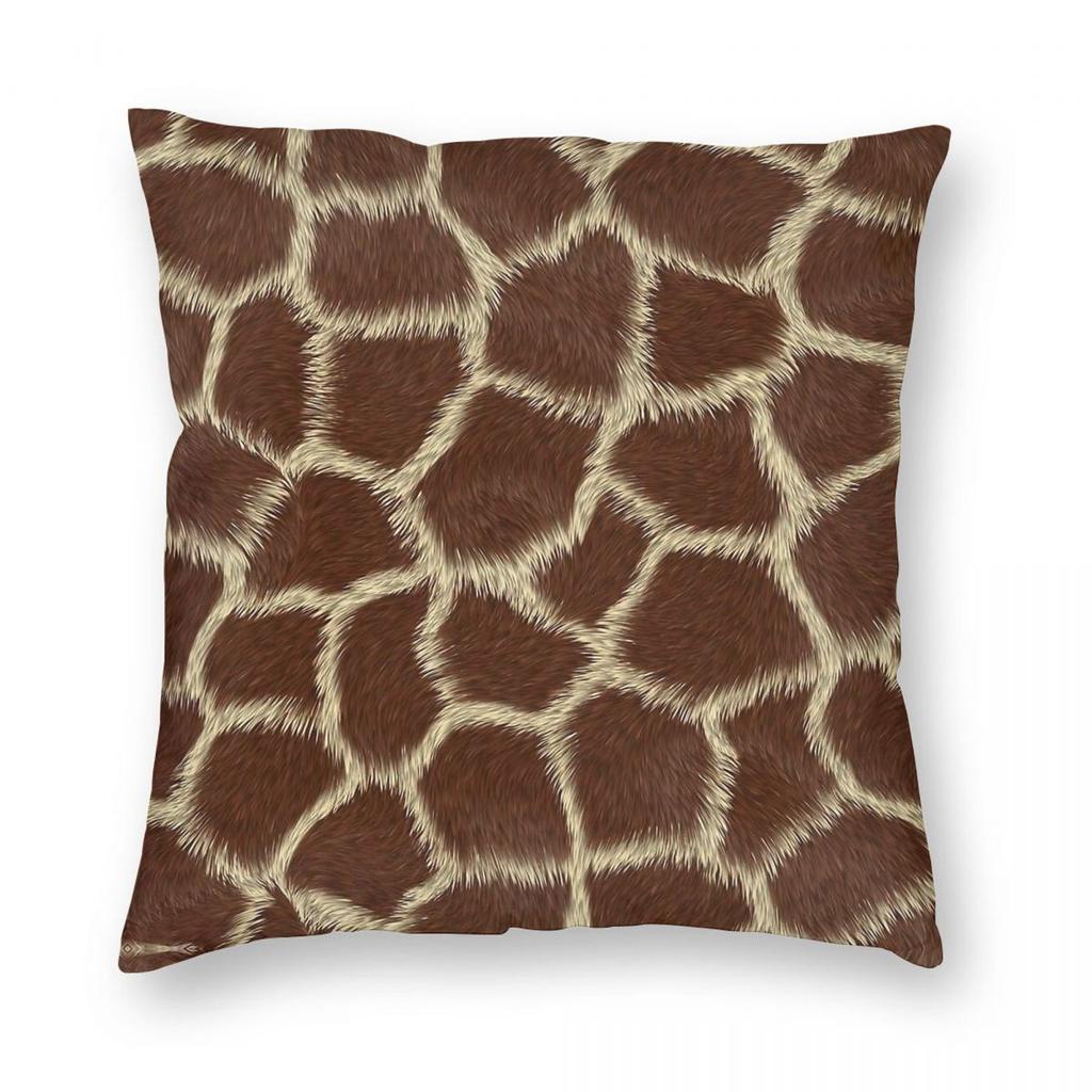 Giraffe Skin Square Pillowcase Polyester Linen Velvet Pattern Zip Decor Pillow Case Room Cushion Cover