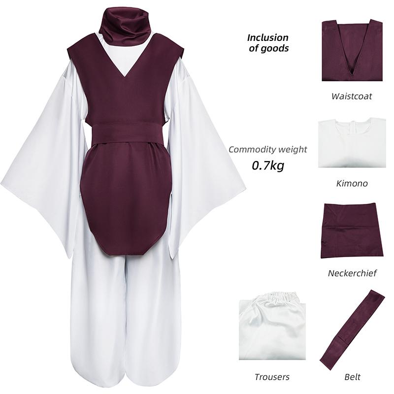 Jujutsu Kaisen Choso Cosplay Costume, Black & White Traditional Style Outfit for Anime Cosplay & Halloween Parties