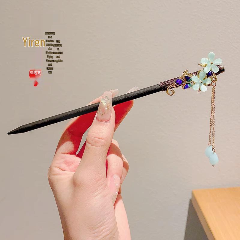 Elegante Hanfu-Blumenhaarnadel: High-End Quasten-Stufen-Schütteln für Hochsteckfrisur