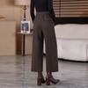 Women's High-Waisted Wide-Leg Cropped Suit Pants