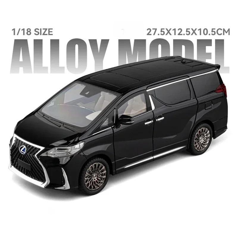 1/18 Lexuss LM300 MPV Alaşım Kaslı Araba Modeli Ses ve Işık Geri Çekmeli Oyuncak Koleksiyonluk Doğum Günü Hediyesi