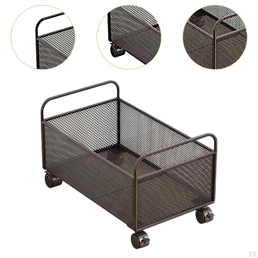 Mesh Rolling File Cart Storage with Wheels Under Desk Office Supplies Organizer,