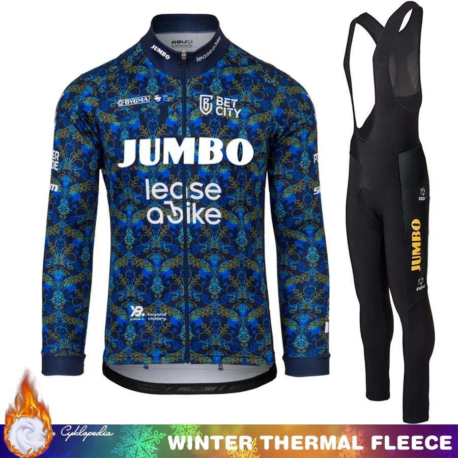 Herrcykelkläder Vinter Termisk Fleece Cykelbyxor JUMBO Man Set Tröja Kläder Cykeldräkt Herroutfit 2026 Byxor Cykel