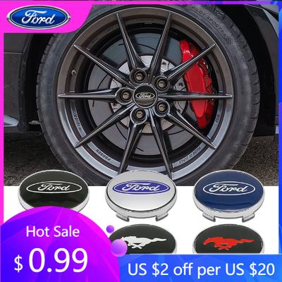 Car Sticker 4Pcs 60mm Car Wheel Center Hub Cap For Ford Focus 2 3 MK3 MK4 Fiesta Kuga Explorer Mondeo Rim Cover Stickers Auto Ac