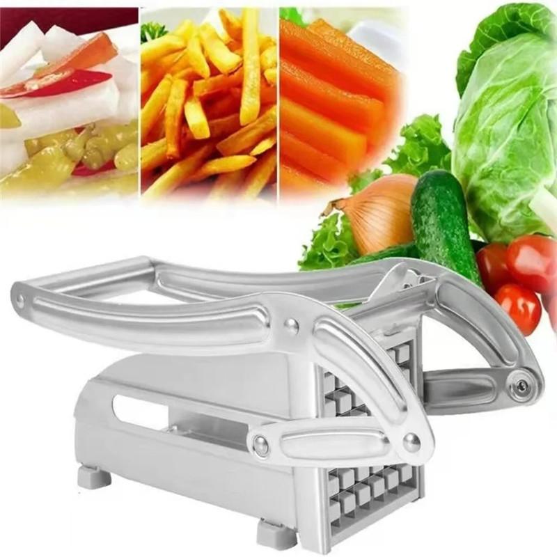 

1 Set Stainless Steel Fruit Cutter Vegetable Cutter French Fry Cutter Potato Slicer Vegetable Chopper Kitchen Gadgets серебряный