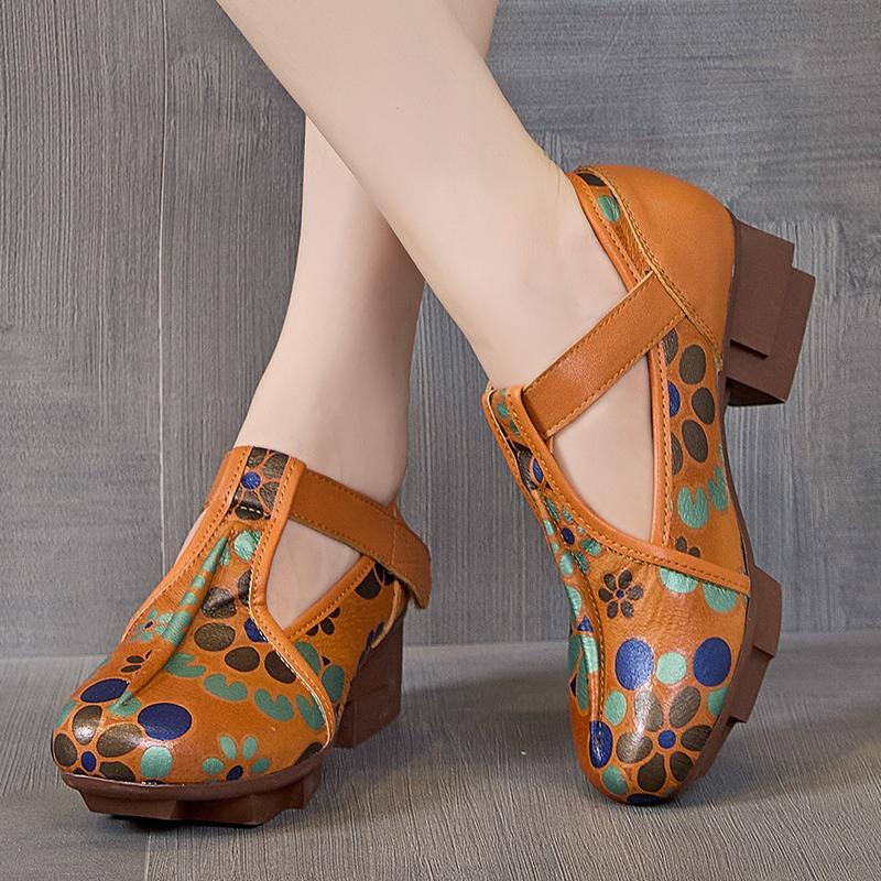 GKTINOO High Heels Pumps Women Shoes 2025 New Spring Genuine Leather Buckle Strap Retro Round Toe Casual Platform Ladies Shoes
