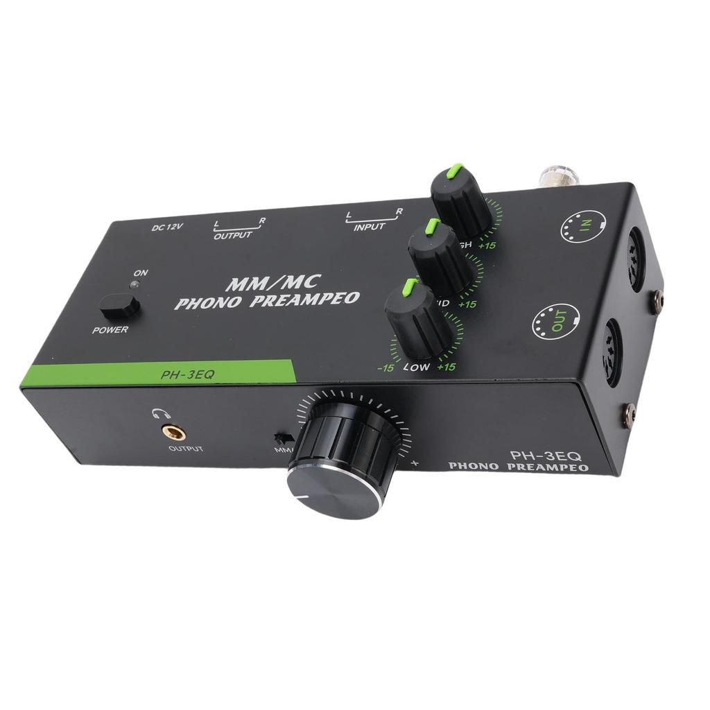 Phono Preamp 3 Band Adjustment Record Player Turntable Amplifier Support MM MC Cartridges XLR Input Output EU Plug 100