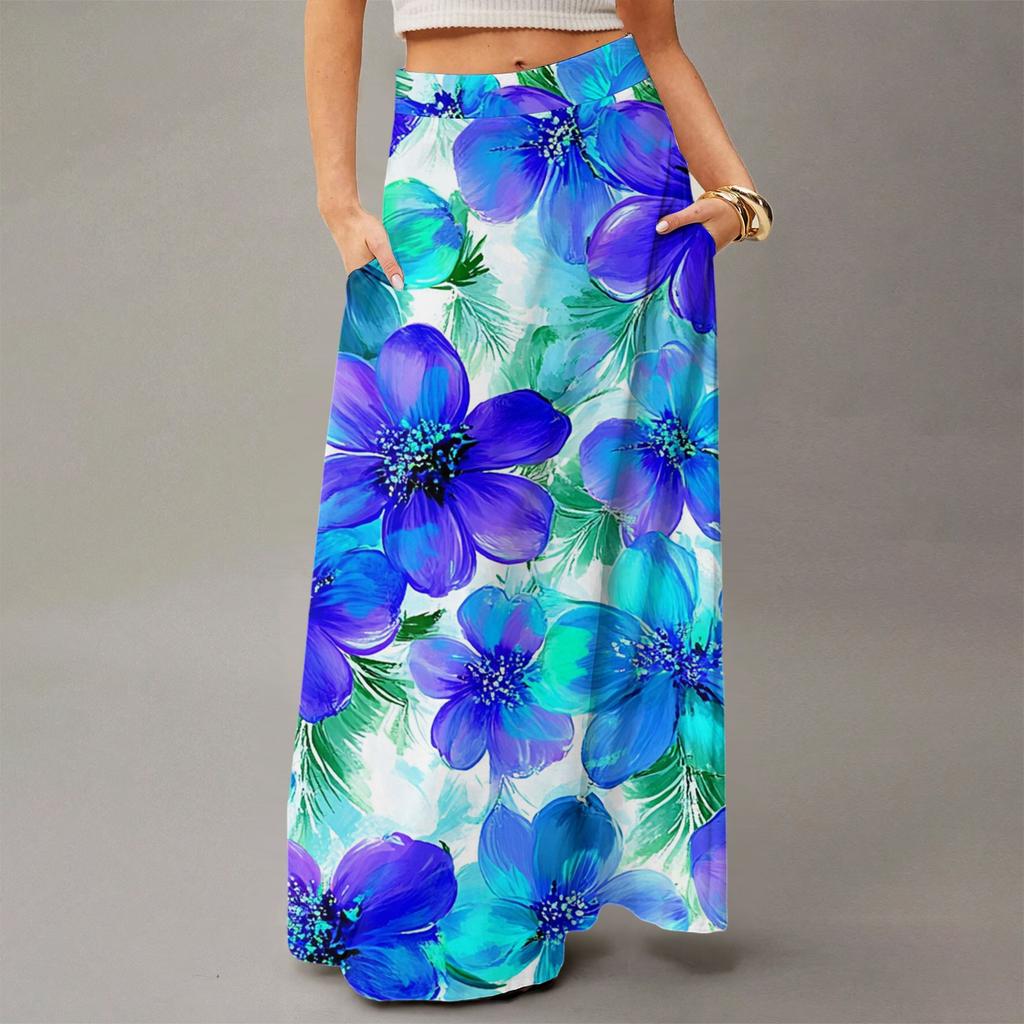Women's Flowing Maxi Dress Regular Casual Summer Floral Print Bohemian  Skirt