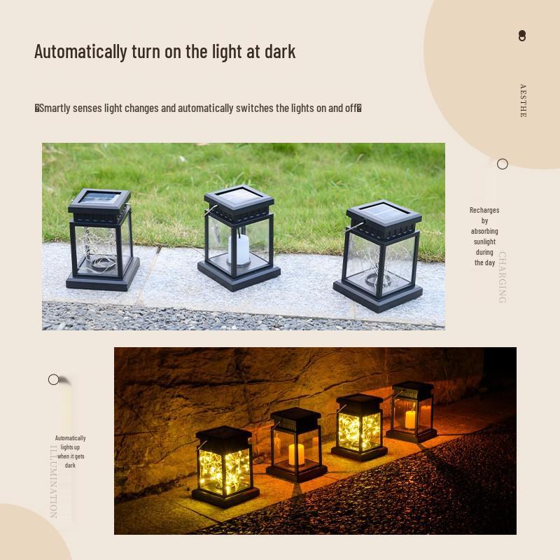 Cross-Border Solar Palace Lantern: Handheld Outdoor Hanging Light for Garden and Courtyard Decor.