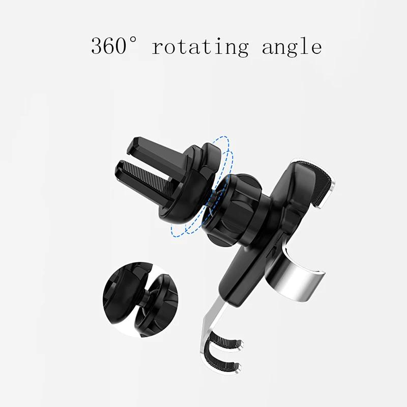 Metal Gravity Car Mount For Mobile Phone Holder Car Air Vent Clip Stand Cell Phone GPS Support Large For Smart Phone
